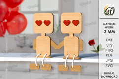 Valentine’s Day Figurines Bundle Laser Cut. Stand Decor SVG Product Image 2