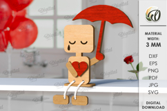 Valentine’s Day Figurine Laser Cut. Stand Decor SVG Product Image 1
