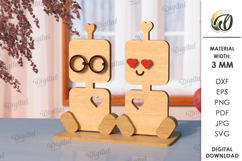 Valentine’s Day Figurine Laser Cut. Stand Decor SVG Product Image 1
