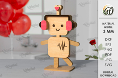 Valentine’s Day Figurine Laser Cut. Stand Decor SVG Product Image 1