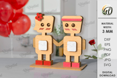 Valentine’s Day Figurine Laser Cut. Stand Decor SVG Product Image 1