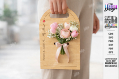 Valentine Flower Holder Card Laser Cut | Bouquet Holder SVG Product Image 1