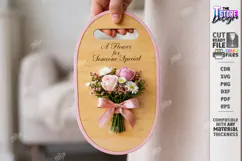 Valentine Flower Holder Card Laser Cut | Bouquet Holder SVG Product Image 1