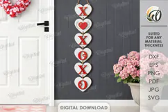 Valentine's Day Front Door Sign Laser Cut. Door Sign SVG Product Image 1