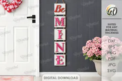 Valentine's Day Front Door Sign Laser Cut. Door Sign SVG Product Image 1