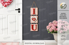 Valentine's Day Front Door Sign Laser Cut. Door Sign SVG Product Image 1