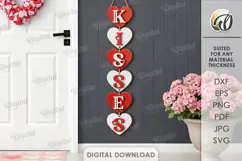 Valentine's Day Front Door Sign Laser Cut. Door Sign SVG Product Image 1