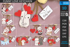 Valentine’s Day Love Keychains Laser Cut Bundle|Love Symbol Product Image 1