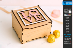 Valentine&#039;s Day Gift Box Laser Cut|Valentine&#039;s Candy Box SVG Product Image 1