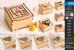 Valentine&#039;s Day Gift Boxes Laser Cut Bundle|Candy Boxes SVG Product Image 1