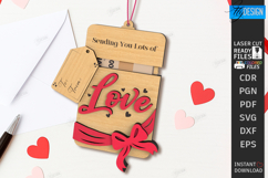 Valentine's Day Gift Card Holder Laser Cut|Romantic Gift Tag Product Image 1