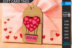Valentine&#039;s Day Gift Card Tag Laser Cut|Hanging Gift Tag SVG Product Image 1