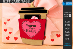 Valentine&#039;s Day Gift Card Tag Laser Cut|Hanging Gift Tag SVG Product Image 1