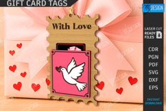 Valentine&#039;s Day Gift Card Tag Laser Cut|Hanging Gift Tag SVG Product Image 1