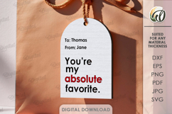 Valentine's Day Gift Tag Laser Cut. Valentine Gift SVG Product Image 1