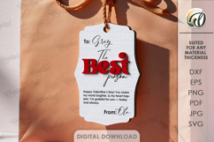 Valentine's Day Gift Tag Laser Cut. Valentine Gift SVG Product Image 1
