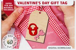Valentine&#039;s Day Gift Tag Laser Cut. Valentine&#039;s Decor SVG Product Image 1