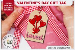 Valentine&#039;s Day Gift Tag Laser Cut. Valentine&#039;s Decor SVG Product Image 1