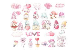 Valentine's Day Gnomes Watercolor PNG clipart Product Image 2