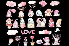 Valentine's Day Gnomes Watercolor PNG clipart Product Image 3