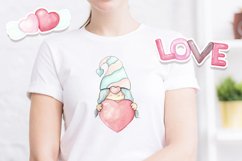 Valentine's Day Gnomes Watercolor PNG clipart Product Image 4