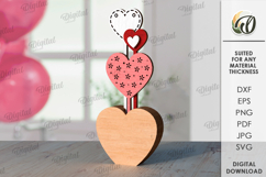 Valentine Heart Decorations Bundle Lasercut. Stand Decor SVG Product Image 13