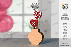 Valentine's Day Heart Decoration Laser Cut. Stand Decor SVG Product Image 1