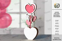 Valentine's Day Heart Decoration Laser Cut. Stand Decor SVG Product Image 1