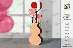 Valentine's Day Heart Decoration Laser Cut. Stand Decor SVG Product Image 1