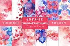 Valentine&#039;s Day Hearts Digital Paper Bundle Product Image 1