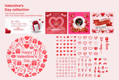 Valentine's Day Icon and Social Media Banner Collection Product Image 1
