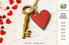 Valentine's Day Keys Bundle Lasercut. Valentine Gift Tag SVG Product Image 7