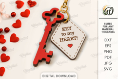 Valentine's Day Keys Bundle Lasercut. Valentine Gift Tag SVG Product Image 11