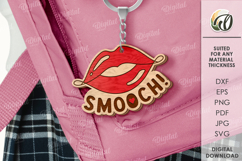 Valentine&#039;s Day Keychain Laser Cut. Valentine Keychain SVG Product Image 1