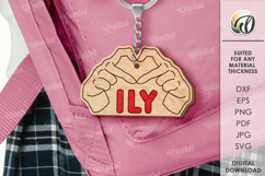 Valentine&#039;s Day Keychain Laser Cut. Valentine Keychain SVG Product Image 1