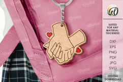 Valentine&#039;s Day Keychain Laser Cut. Valentine Keychain SVG Product Image 1
