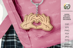 Valentine&#039;s Day Keychain Laser Cut. Valentine Keychain SVG Product Image 1