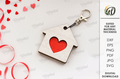 Valentine&#039;s Day Keychain Laser Cut. Valentine SVG Product Image 1