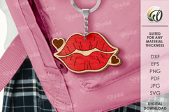 Valentine&#039;s Day Keychain Laser Cut. Valentine Keychain SVG Product Image 1