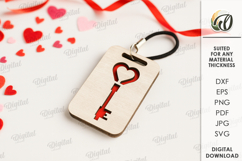 Valentine&#039;s Day Keychain Laser Cut. Valentine SVG Product Image 1