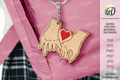 Valentine&#039;s Day Keychain Laser Cut. Valentine Keychain SVG Product Image 1