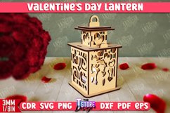 Valentine&#039;s Day Lantern Laser Cut Bundle | Tealight Stand Product Image 2