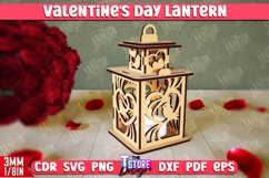 Valentine&#039;s Day Lantern Laser Cut Bundle | Tealight Stand Product Image 11