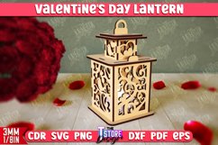 Valentine&#039;s Day Lantern Laser Cut Bundle | Tealight Stand Product Image 3