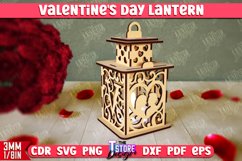 Valentine&#039;s Day Lantern Laser Cut Bundle | Tealight Stand Product Image 4