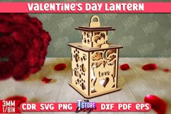 Valentine&#039;s Day Lantern Laser Cut Bundle | Tealight Stand Product Image 5