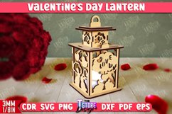 Valentine&#039;s Day Lantern Laser Cut Bundle | Tealight Stand Product Image 6