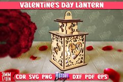 Valentine&#039;s Day Lantern Laser Cut Bundle | Tealight Stand Product Image 7