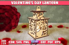 Valentine&#039;s Day Lantern Laser Cut Bundle | Tealight Stand Product Image 8