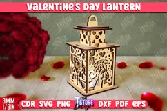 Valentine&#039;s Day Lantern Laser Cut Bundle | Tealight Stand Product Image 9